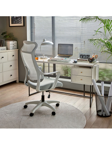 Silla oficina Shibui gris claro