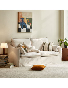 Sofá 2 cuerpos Limerick blanco 2