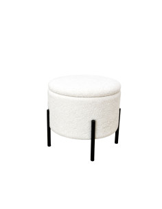 Pouf almacenamiento Minosh blanco