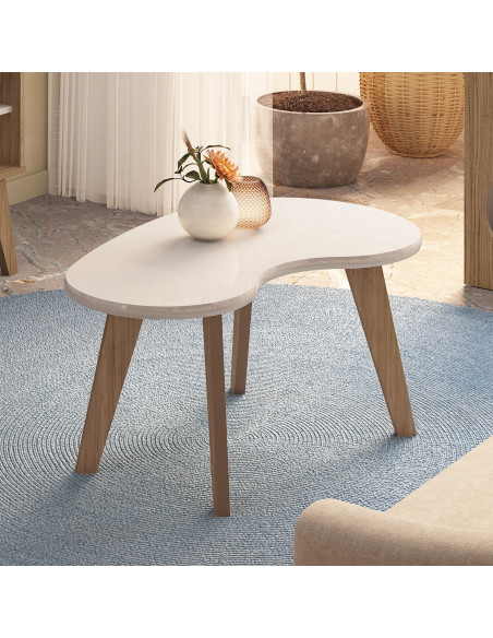 Mesa de Centro Orgánica Blanco - Elegante y Moderna