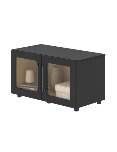 Buffet modular bajo Mia negro vidrio