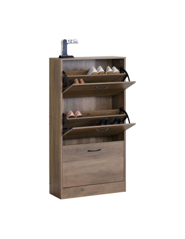 Zapatero 3 cajones Suno café oscuro