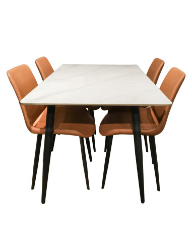 Juego comedor 4 sillas Curol camel