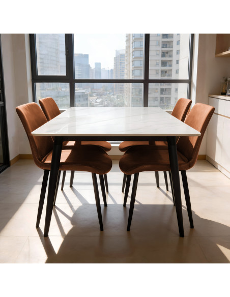 Juego comedor 4 sillas Curol camel