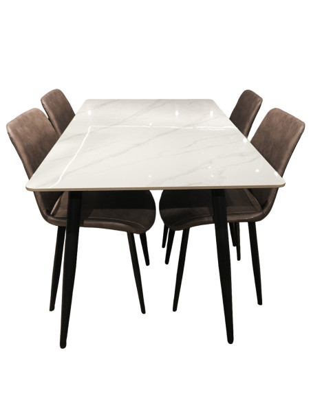 Juego comedor 4 sillas Curol gris