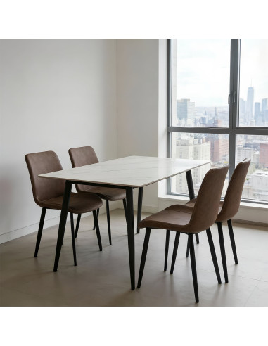 Juego comedor 4 sillas Curol gris