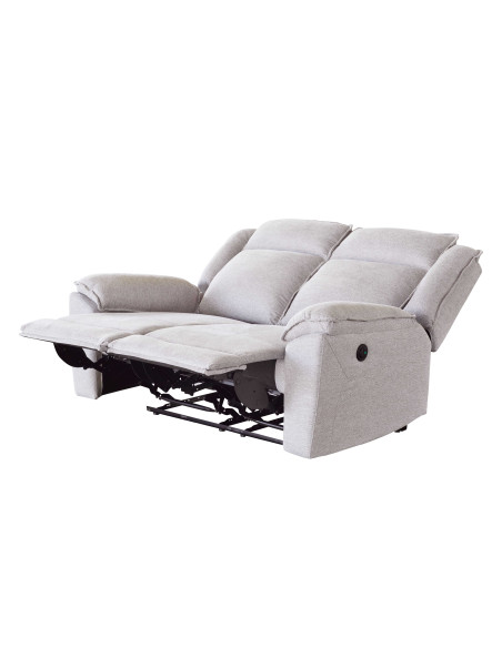 Sofa reclinable 2 cuerpos eléctrico Dublín gris oscuro