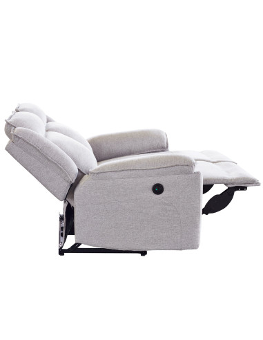 Sofa reclinable 2 cuerpos eléctrico Dublín gris oscuro