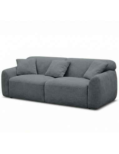 Sofá 3 Cuerpos Glasgow Gris Oscuro - Muebles Modernos