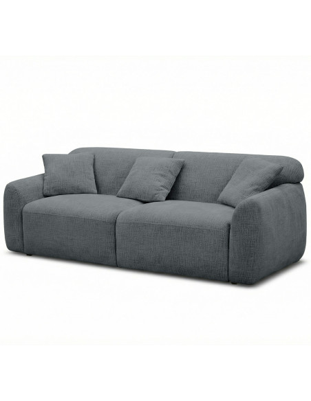 Sofá 3 Cuerpos Glasgow Gris Oscuro - Muebles Modernos