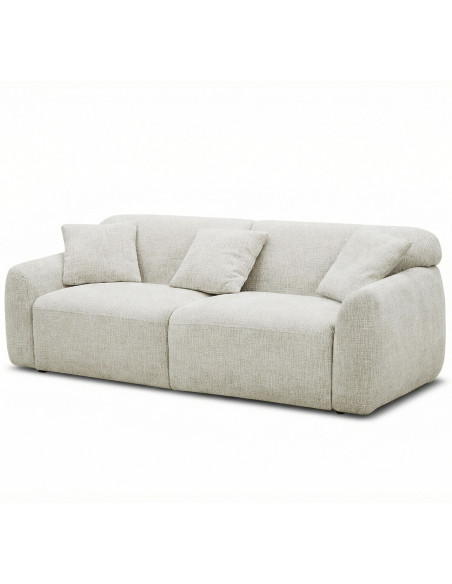 Sofá 3 Cuerpos Glasgow Gris Claro - Mueble Moderno para Living