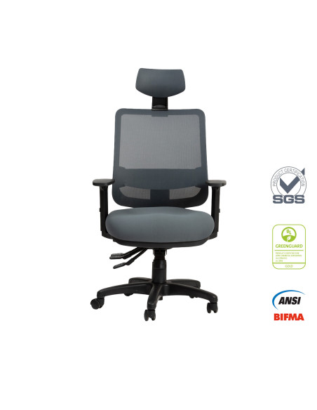 Silla oficina alta Saga gris
