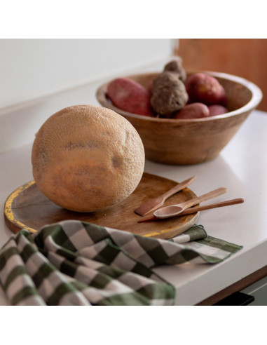 Plato de Madera con Folio Dorado 30,5cm - Decoración Elegante