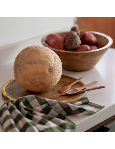 Plato de Madera con Folio Dorado 30,5cm - Decoración Elegante