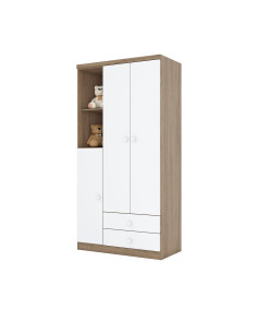 Closet Menta café-blanco 3 puertas