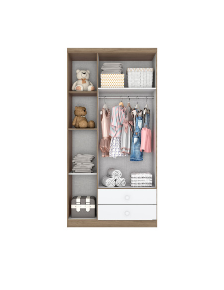 Closet Menta café-blanco 3 puertas