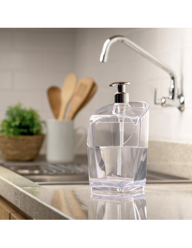 Dispensador jabón porta esponja clear