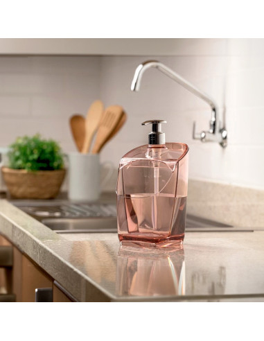 Dispensador jabón porta esponja rosado