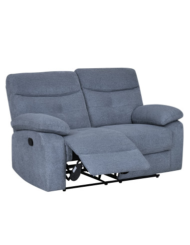 Sofá reclinable 2 cuerpos Génova gris oscuro