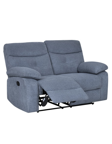 Sofá reclinable 2 cuerpos Génova gris oscuro