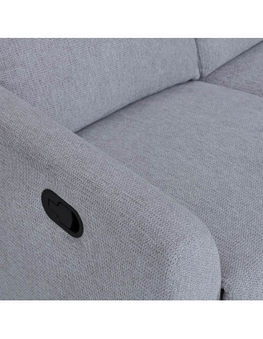 Sofá reclinable 2 cuerpos Milán gris claro