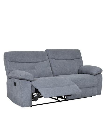 Sofá reclinable 3 cuerpos Génova gris claro
