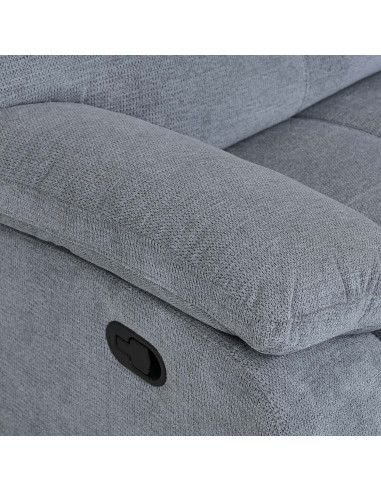 Sofá reclinable 3 cuerpos Génova gris claro