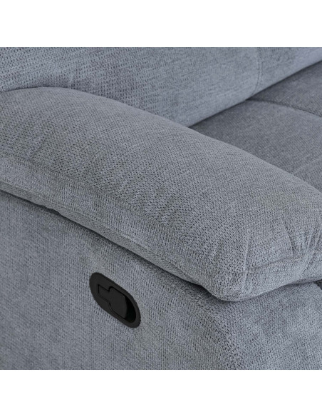 Sofá reclinable 3 cuerpos Génova gris claro