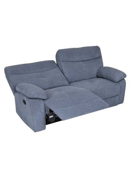 Sofá reclinable 3 cuerpos Génova gris oscuro
