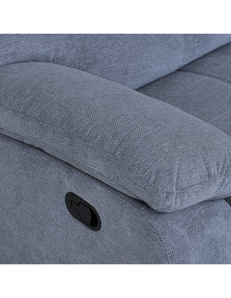 Sofá reclinable 3 cuerpos Génova gris oscuro
