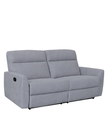 Sofá reclinable 3 cuerpos Milán gris claro