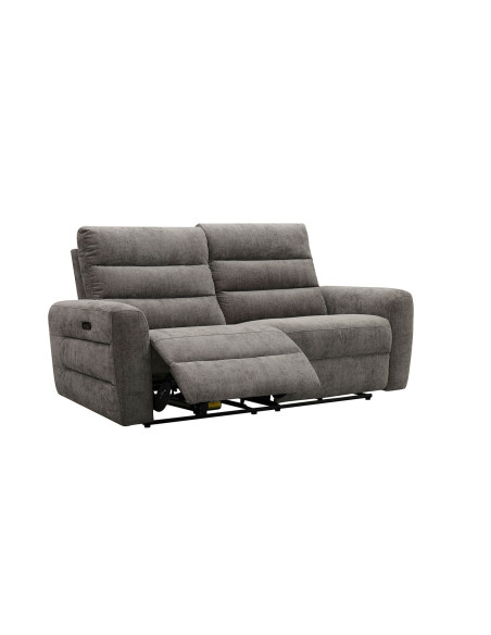 Sofá reclinable 3 cuerpos Lima gris oscuro