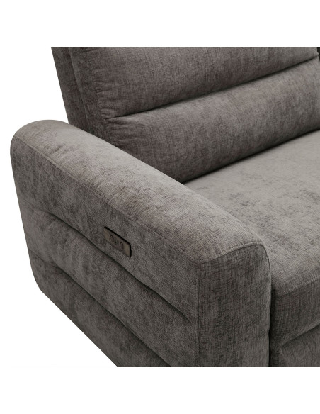 Sofá reclinable 3 cuerpos Lima gris oscuro