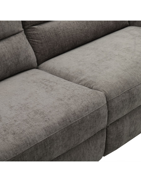 Sofá reclinable 3 cuerpos Lima gris oscuro
