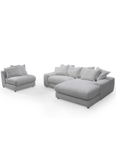 Sofá seccional Eden gris oscuro derecho