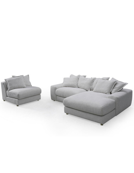 Sofá seccional Eden gris oscuro derecho