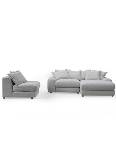 Sofá seccional Eden gris oscuro derecho