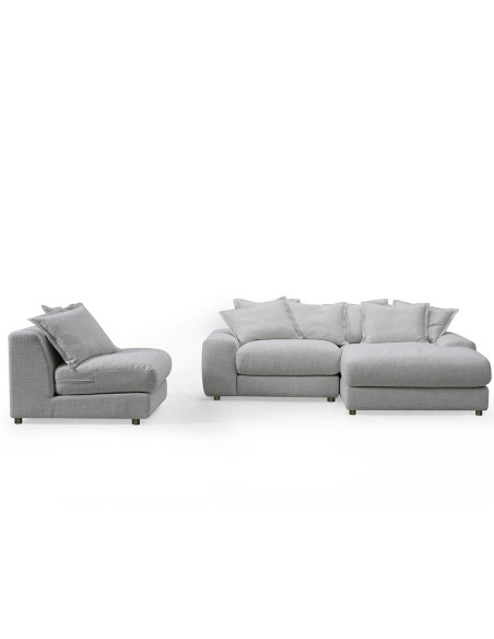 Sofá seccional Eden gris oscuro derecho