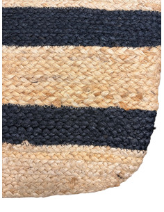 Bolso de Yute con Franjas Negras 48x38cm - Elegante y Práctico 2