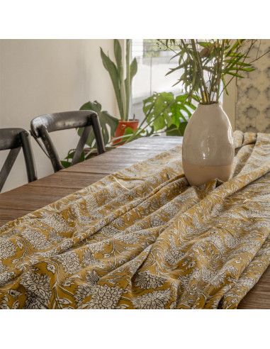 Mantel Flower Print Amarillo 150x250cm - Textil Comedor