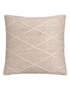 Cojín Rombos Tejido Crudo 45x45 cm - Decoración Textil Hogar