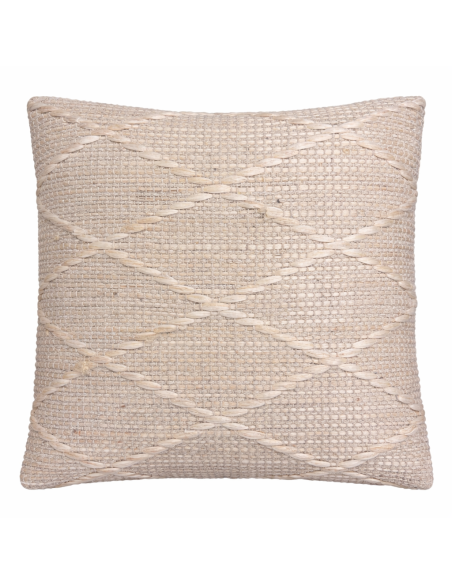 Cojín Rombos Tejido Crudo 45x45 cm - Decoración Textil Hogar