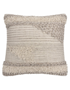 Cojín Tejido Neutro 45x45 cm - Decoración Hogar Elegante