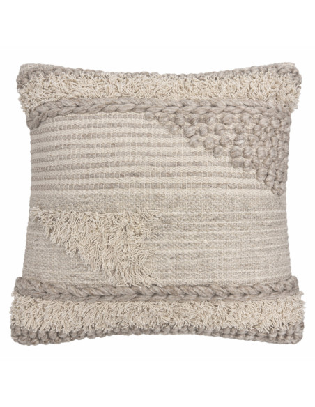 Cojín Tejido Neutro 45x45 cm - Decoración Hogar Elegante