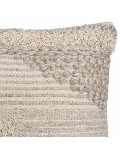 Cojín Tejido Neutro 45x45 cm - Decoración Hogar Elegante 2