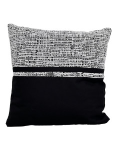 Cojín 42x42cm Gris Negro - Cojín Decorativo Bicolor Moderno