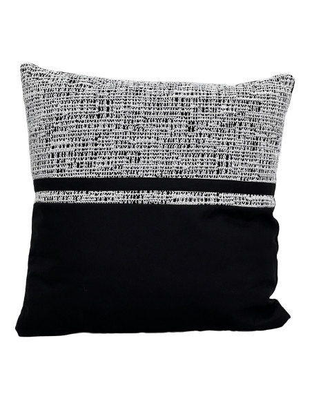Cojín 42x42cm Gris Negro - Cojín Decorativo Bicolor Moderno