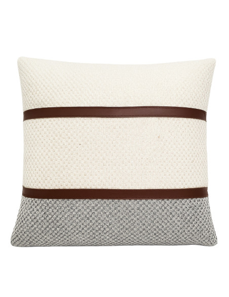 Cojín de Cuero Beige 42x42 cm - Decoración Elegante y Cómoda