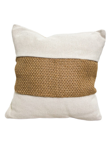 Cojín de Yute Blanco 42x42 cm - Decoración Natural y Elegante