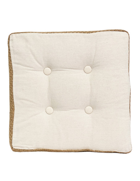 Cojín de Yute Blanco 40x40 cm - Decoración Natural y Cómoda